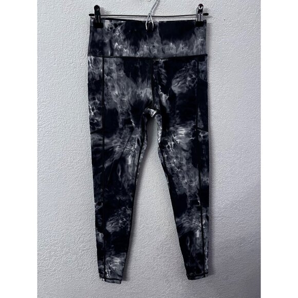 Zyia black white tied dye leggings women size 6-8 - Picture 3 of 7